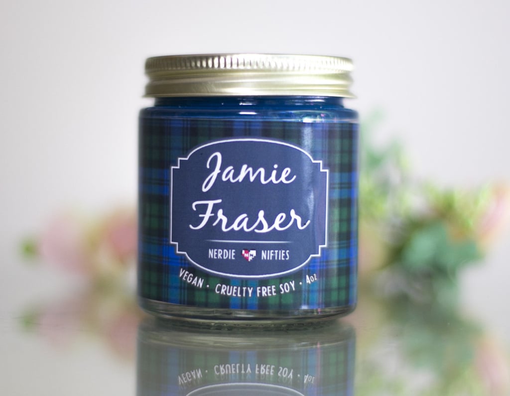 Jaime Fraser candle ($7) with notes of "manly musk," fallen leaves, and smoke.