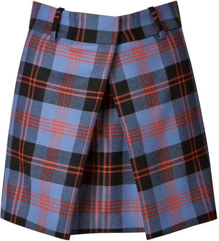 McQ Alexander McQueen Front Pleat Plaid Skirt