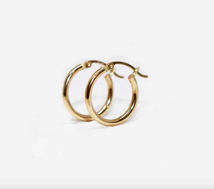 The Clear Cut Small 14k Gold Hoops