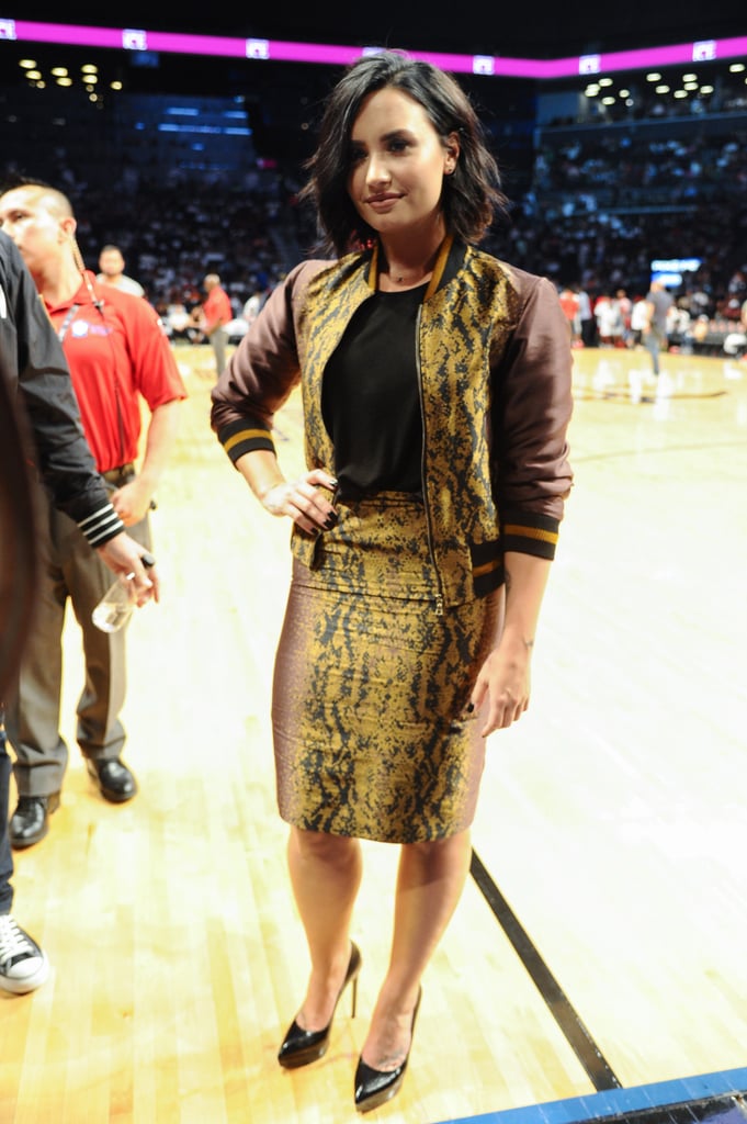 Demi Lovato's Skirt Suit at Basketball Game July 2016