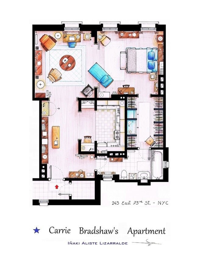 Sex And The City Floor Plans For Houses In Tv Shows And Movies Popsugar Home Photo 5 2354