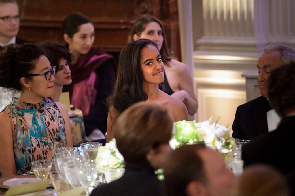 Malia and Sasha Obama at State Dinner 2016