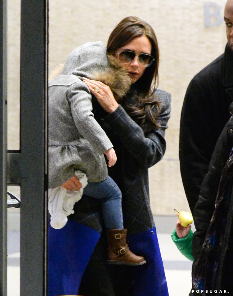 Victoria Beckham and Harper at the Airport in NYC