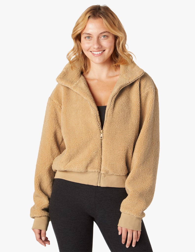 A Sherpa Jacket: Beyond Yoga Brave The Elements Sherpa Bomber