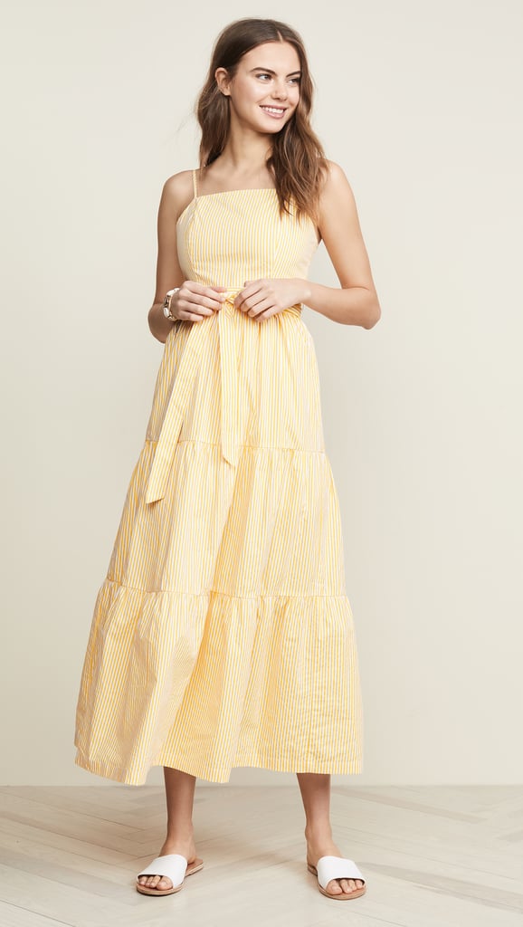 English Factory Poplin Striped Maxi Dress