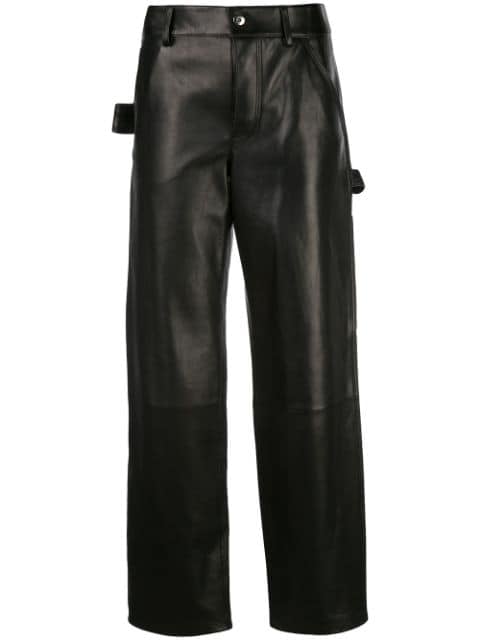 Bottega Veneta Straight Leather Trousers