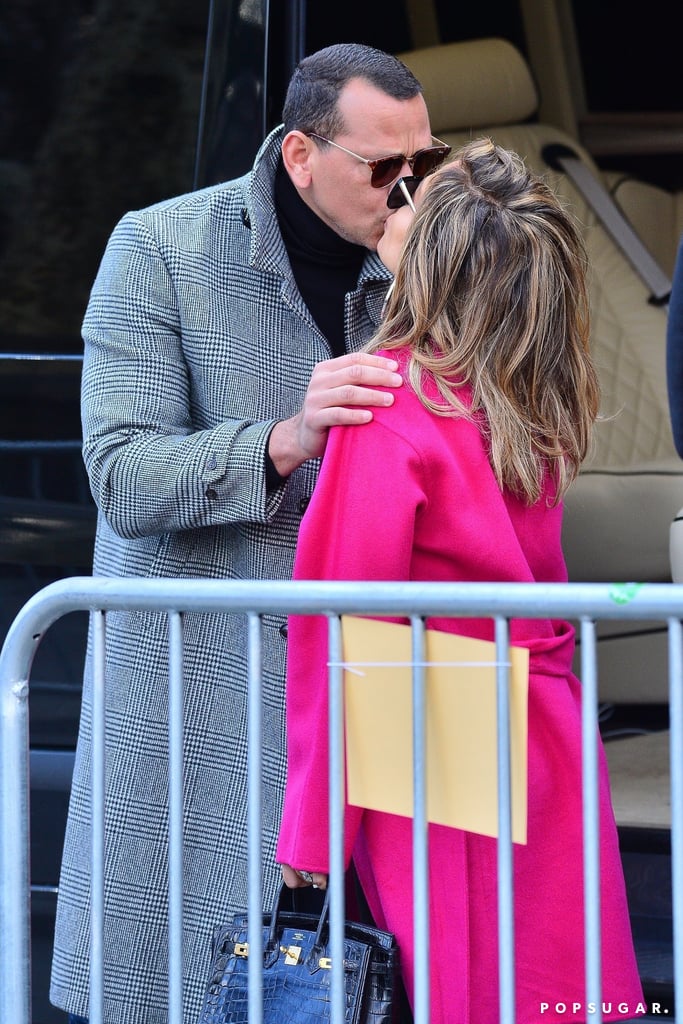 Jennifer Lopez Pink Coat With Alex Rodriguez March 2019