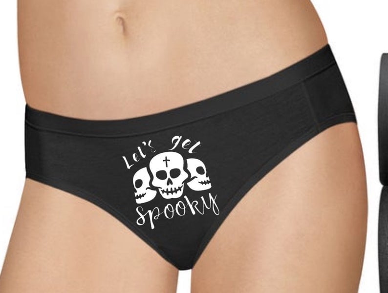 Happy Halloween Cute Black Cat Halloween Womens Thong Underwear