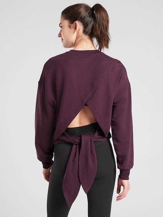 Athleta Yoga Tie Back Sweatshirt