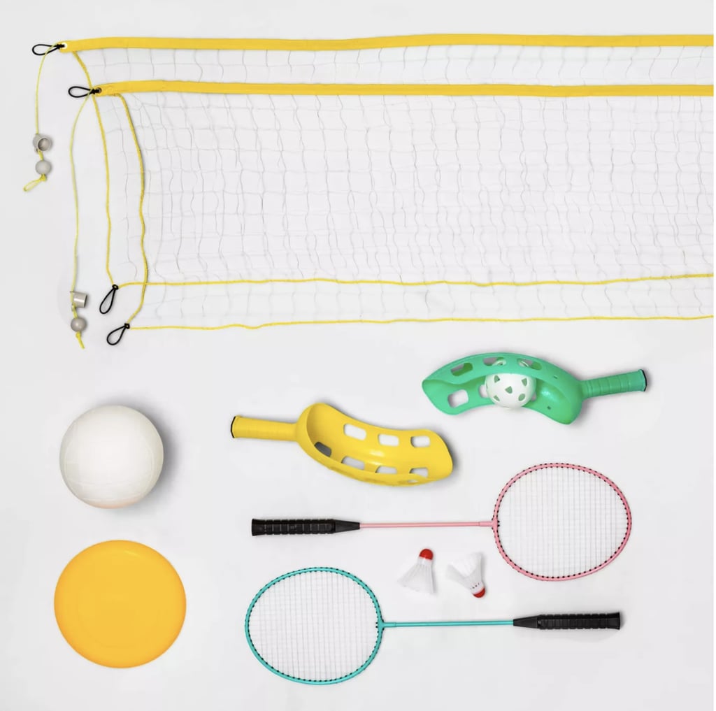 Sun Squad Scoop Ball and 4Piece Flying Disc Game Combo Lawn Sports Set