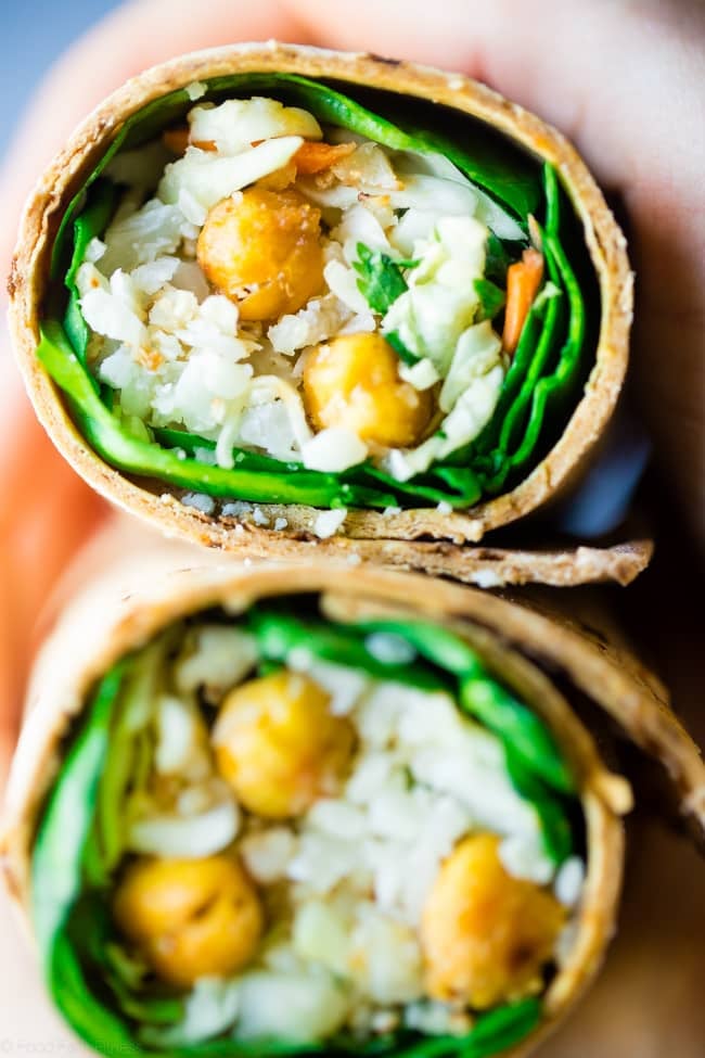 Honey Garlic Cauliflower Wraps With Chickpeas