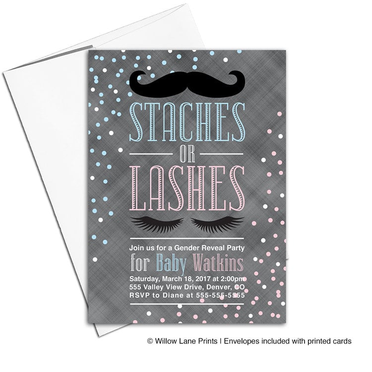 Staches or Lashes Invite