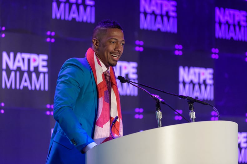 MIAMI BEACH, FL - JANUARY 22:  Nick Cannon speaks on stage during NATPE Miami 2020 - Iris Awards at Fontainebleau Hotel on January 22, 2020 in Miami Beach, Florida.  (Photo by Jason Koerner/Getty Images)
