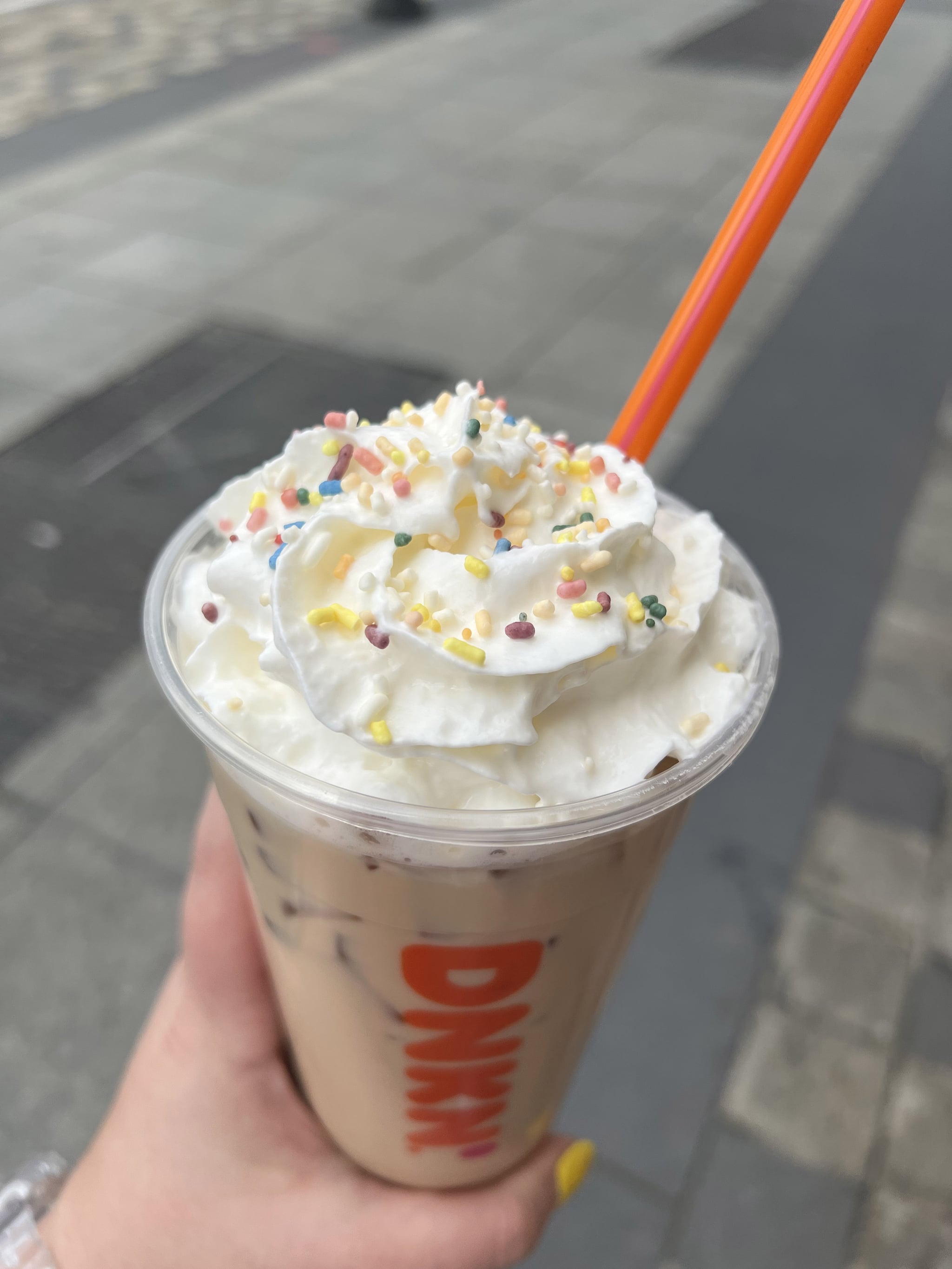 A Review of Dunkin's New Cake Batter Signature Latte POPSUGAR Food UK