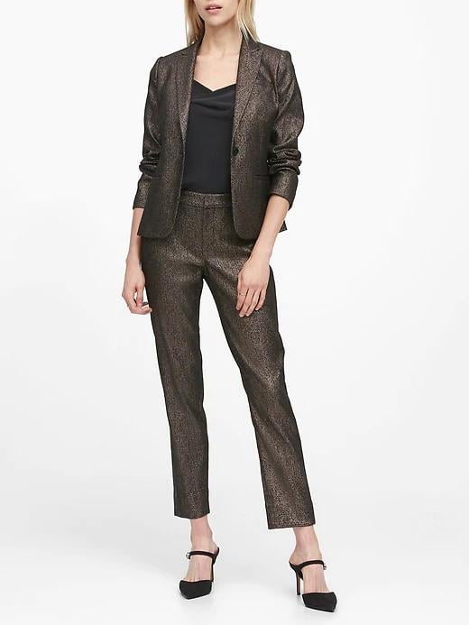 Classic Fit Metallic Plaid Blazer Banana Republic s