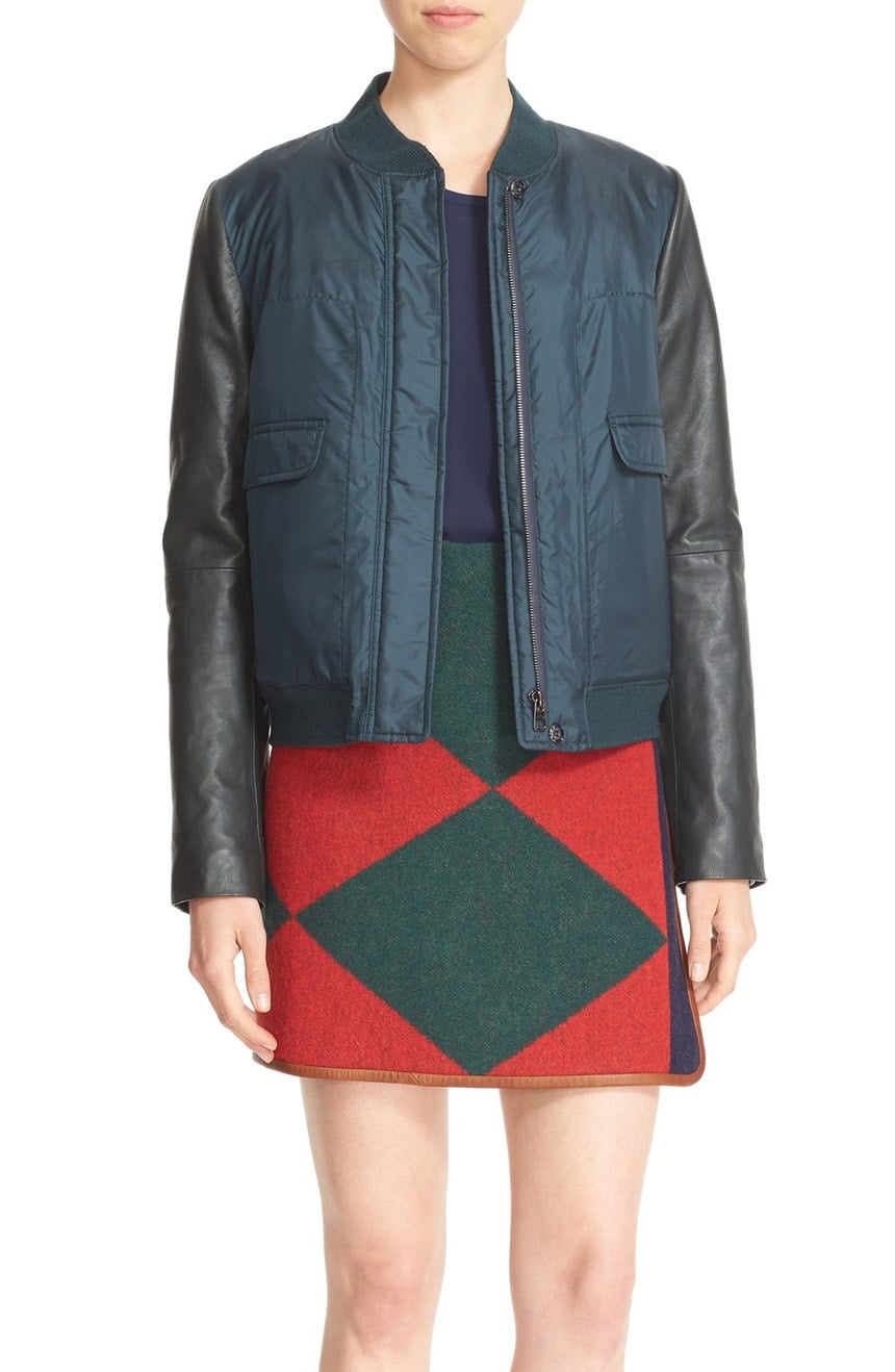 Tory Burch Leather Sleeve Down Puffer Jacket 695 If You