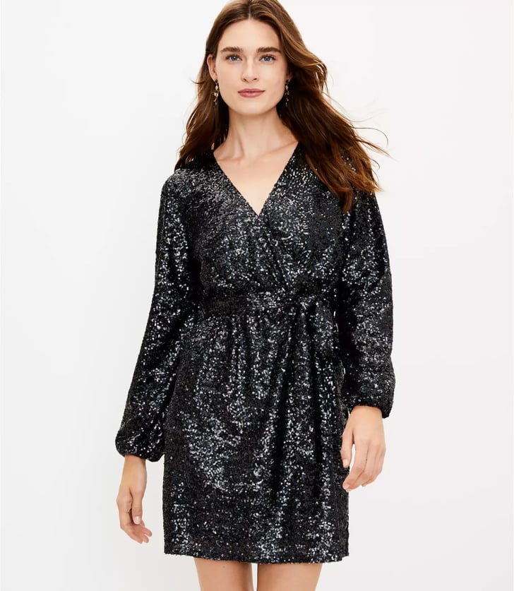 A Classic LBD: LOFT Sequin Wrap Dress ...