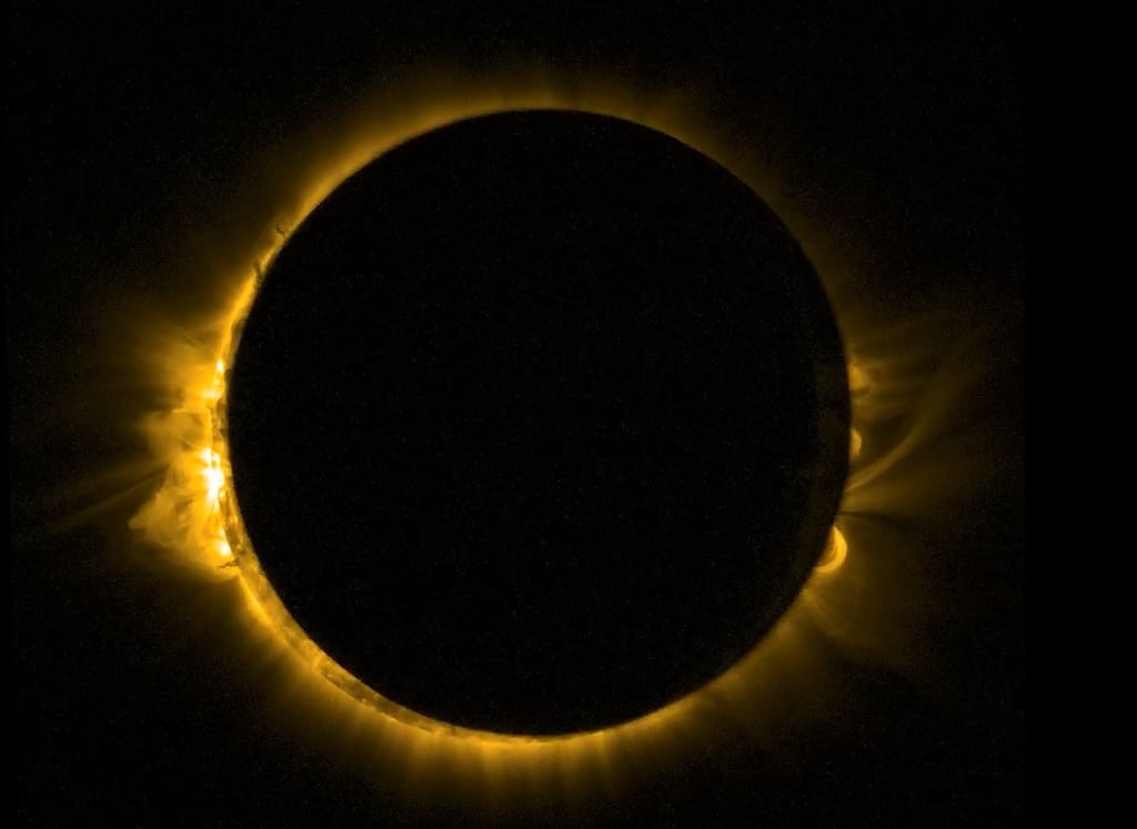 This stunning image of the eclipse was shot from the ESA's Proba-2 minisatellite.