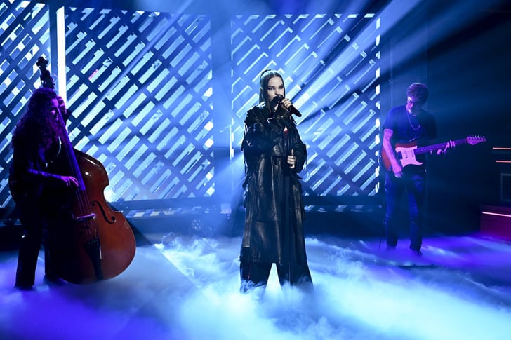 Dove Cameron Performs in a Givenchy Corset and Sweatpants | POPSUGAR