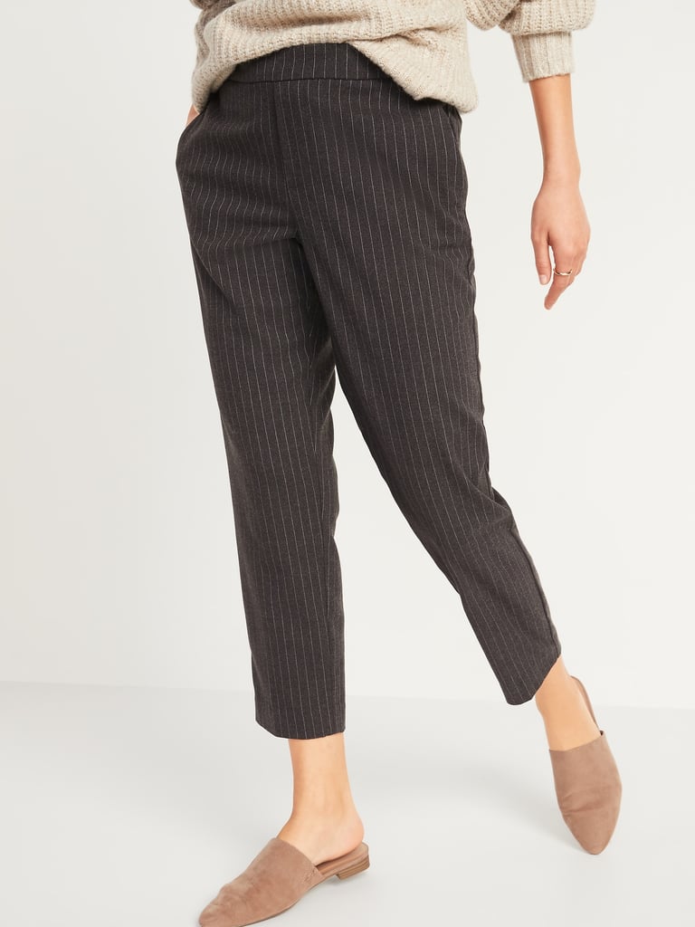 Old Navy Mid-Rise Straight Plaid Pull-On Ankle Pants