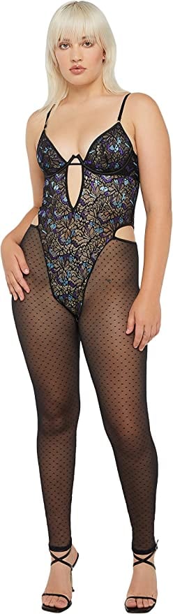 A Sexy Catsuit: Savage x Fenty Butterfly Wings Lace & Mesh Catsuit