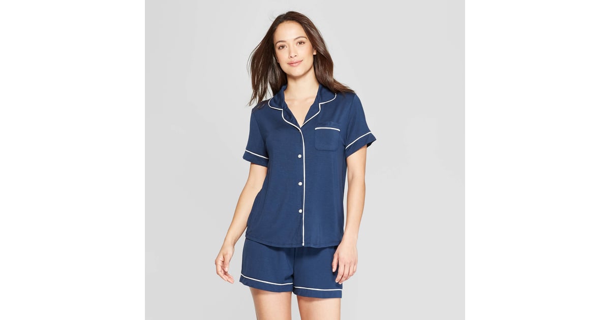 Bedtime Classic Stars Above Soft ShortSleeve Notch Collar Top and