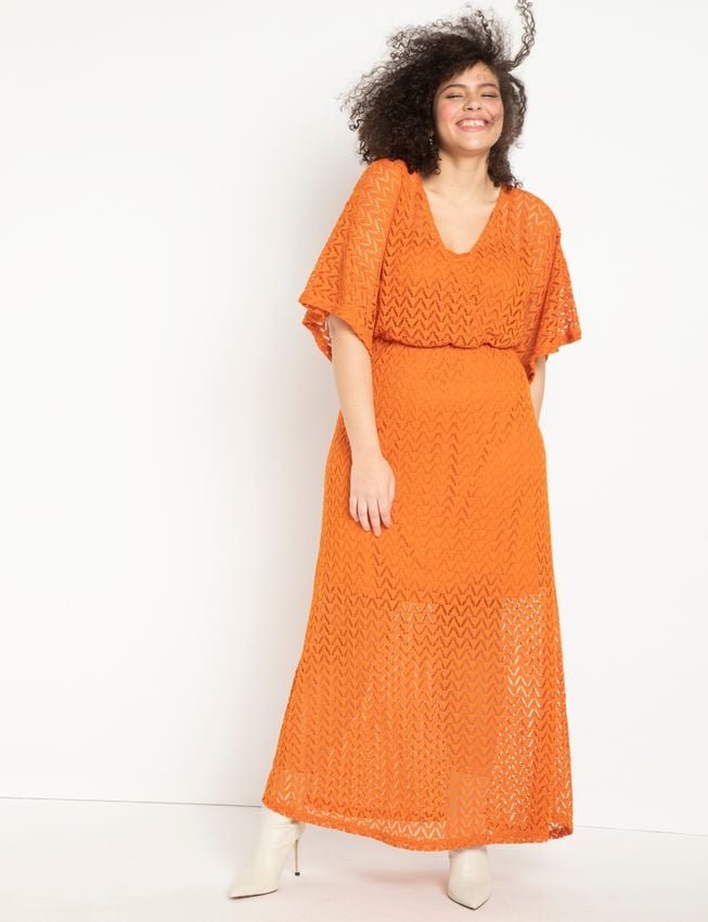 Eloquii Crochet Lace Maxi Dress
