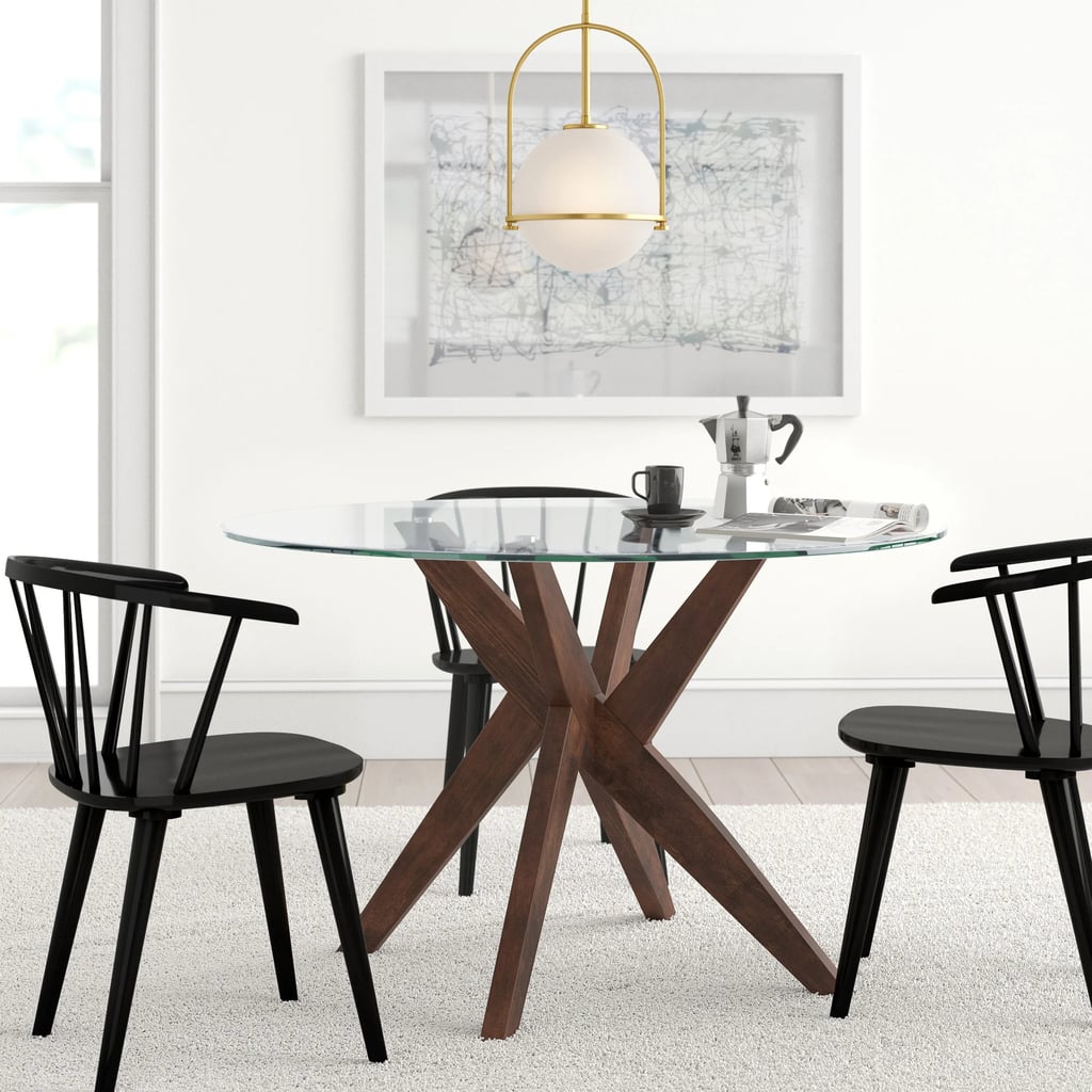 A Round Glass Table: Tabor Pedestal Dining Table