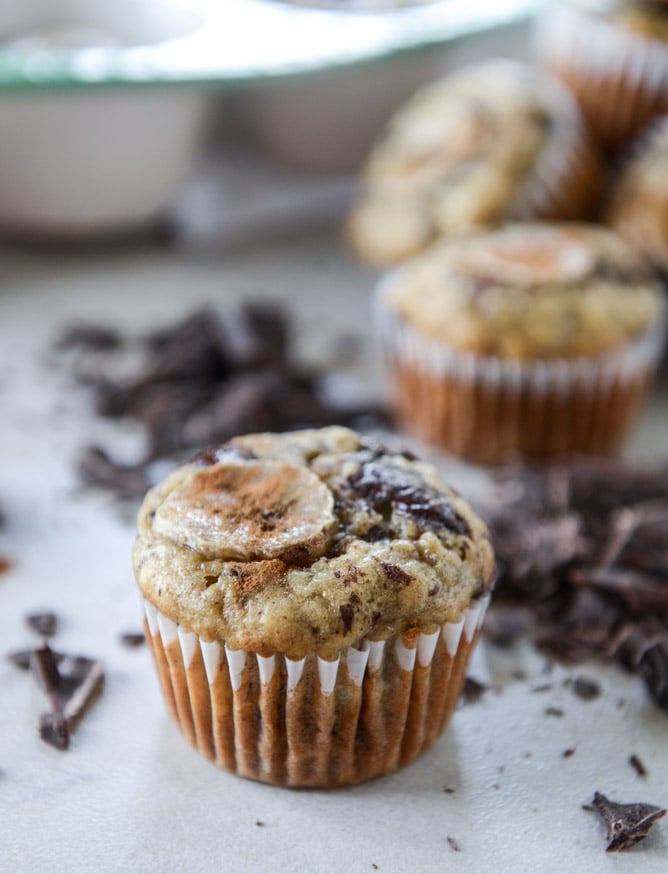 Banana Muffins With Olive Oil and Dark Chocolate