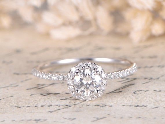 Charles & Colvard Moissanite Engagement Ring
