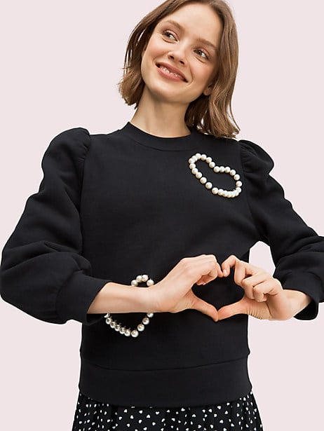 Pearl Pavé Heart Sweatshirt | We're Smitten! Kate Spade NY's Valentine's  Day Collection Will Steal Your Heart | POPSUGAR Fashion Photo 27
