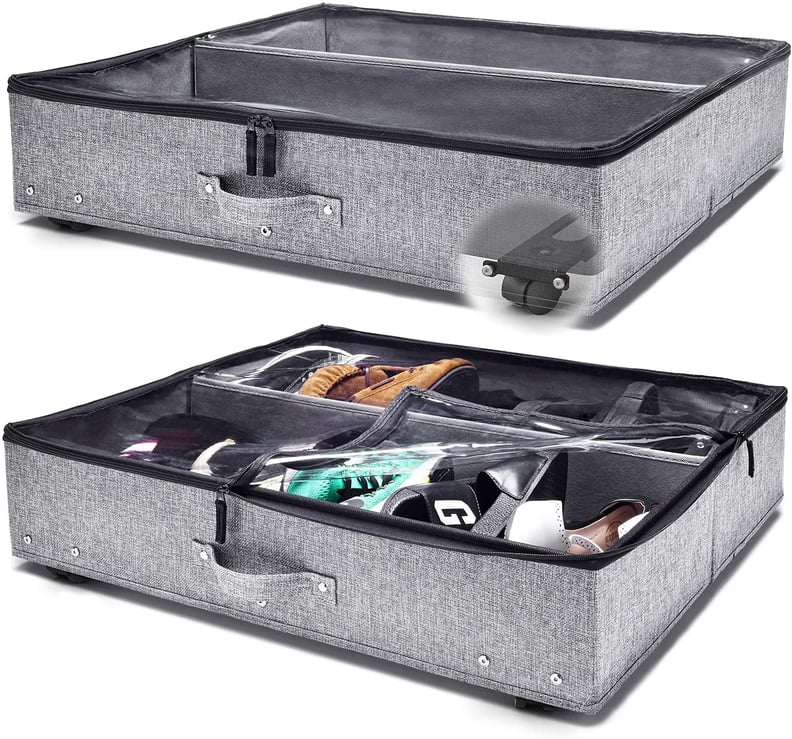 A Fabric Storage Bin: Storage Lab Under Bed Storage with Wheels