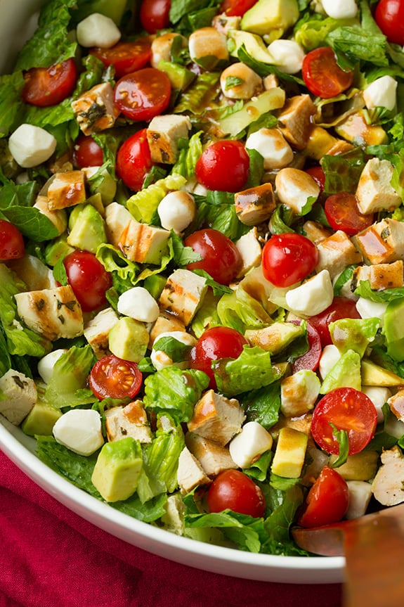 Caprese Chicken and Avocado Chopped Salad