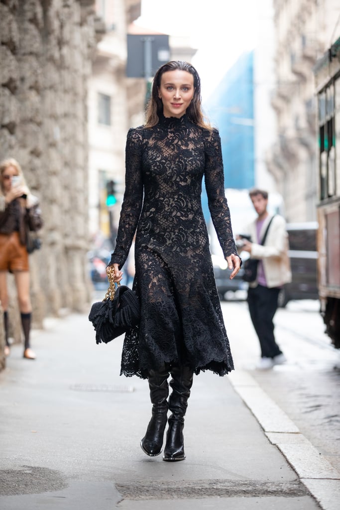 black lace dress outfit ideas