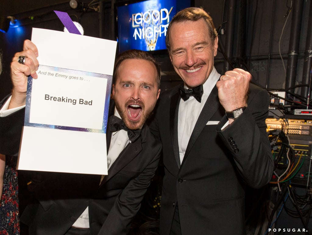 Aaron Paul and Bryan Cranston got animated about their win.
