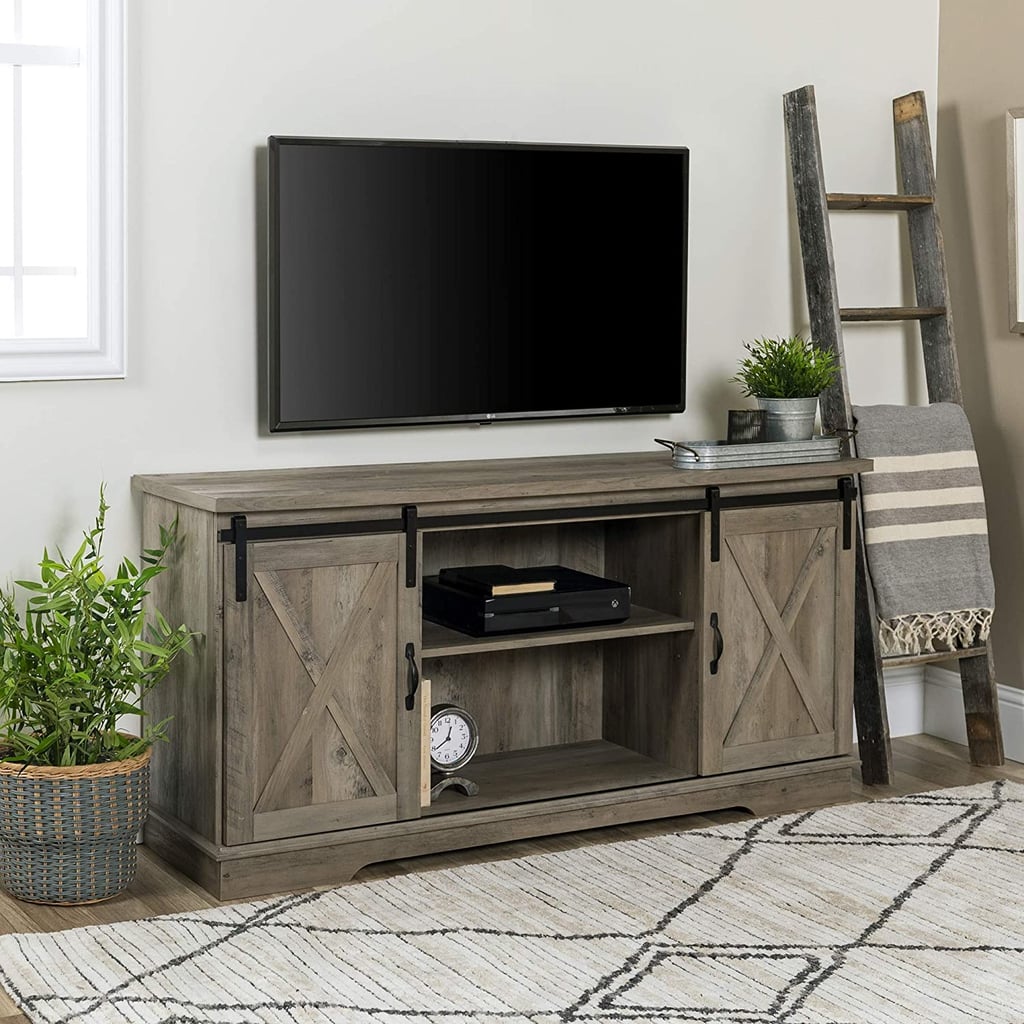 A Modern Farmhouse TV Stand: Walker Edison Sliding Barn Door TV Stand