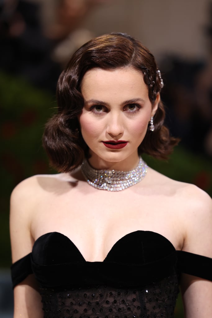 Maude Apatow's Finger Waves and Burgundy Lipstick