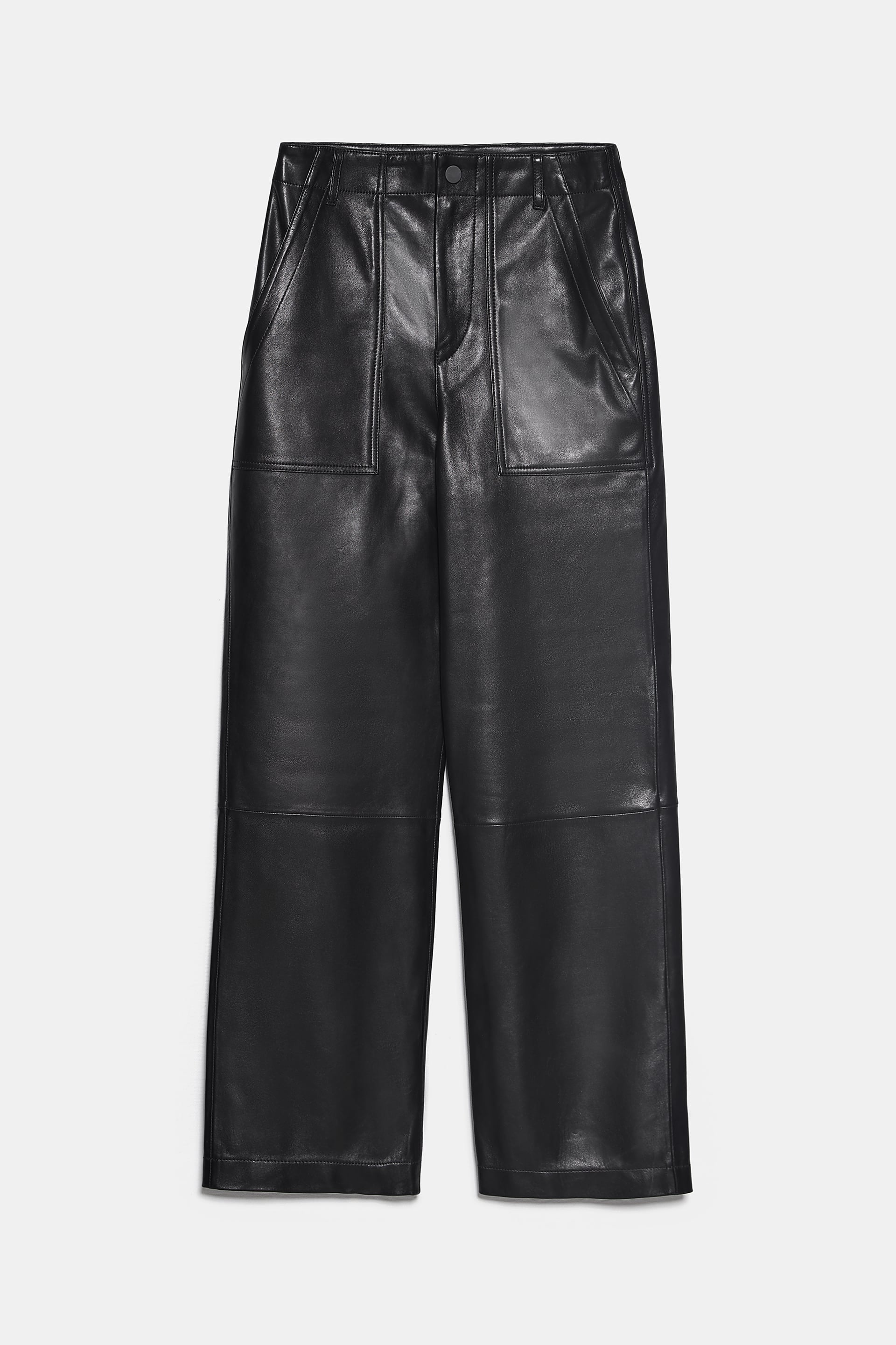 zara black leather pants