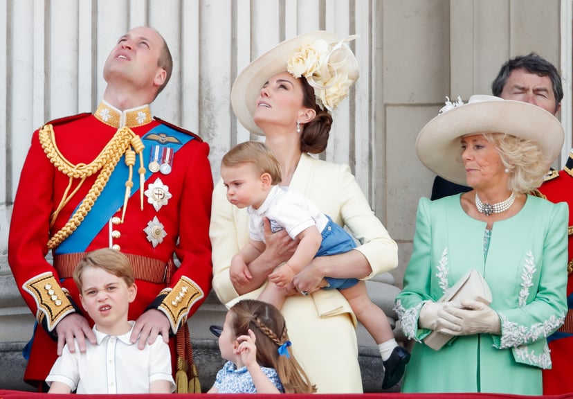LONDON, UNITED KINGDOM - JUNE 08: (EMBARGOED FOR PUBLICATION IN UK NEWSPAPERS UNTIL 24 HOURS AFTER CREATE DATE AND TIME) Prince William, Duke of Cambridge, Catherine, Duchess of Cambridge, Prince Louis of Cambridge, Prince George of Cambridge, Princess Ch