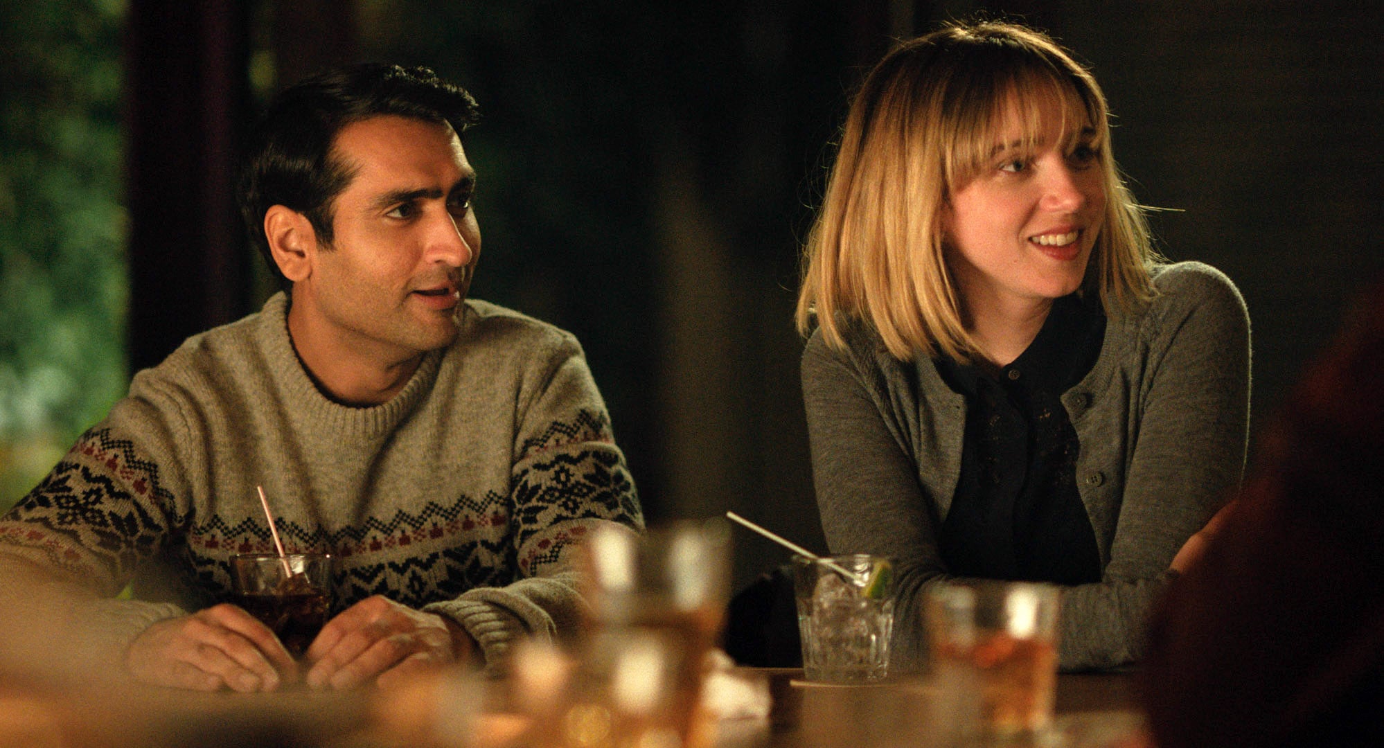 THE BIG SICK, from left: Kumail Nanjiani, Zoe Kazan, 2017.  Lionsgate /Courtesy Everett Collection