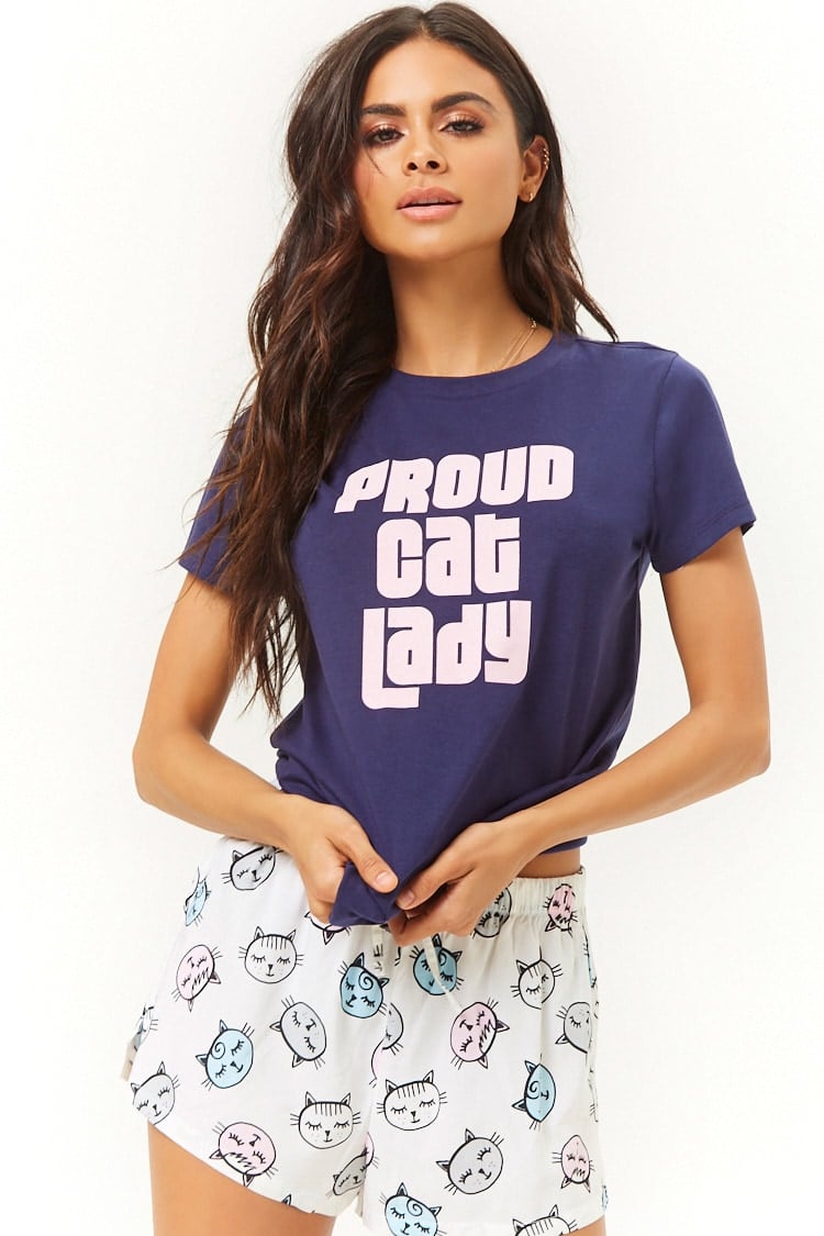 Cat Lady Graphic PJ Set