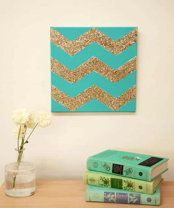 Glitter Chevron Wall Art