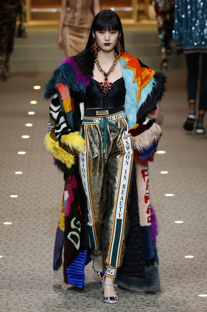 A model walked the Dolce & Gabbana Fall 2018 runway.