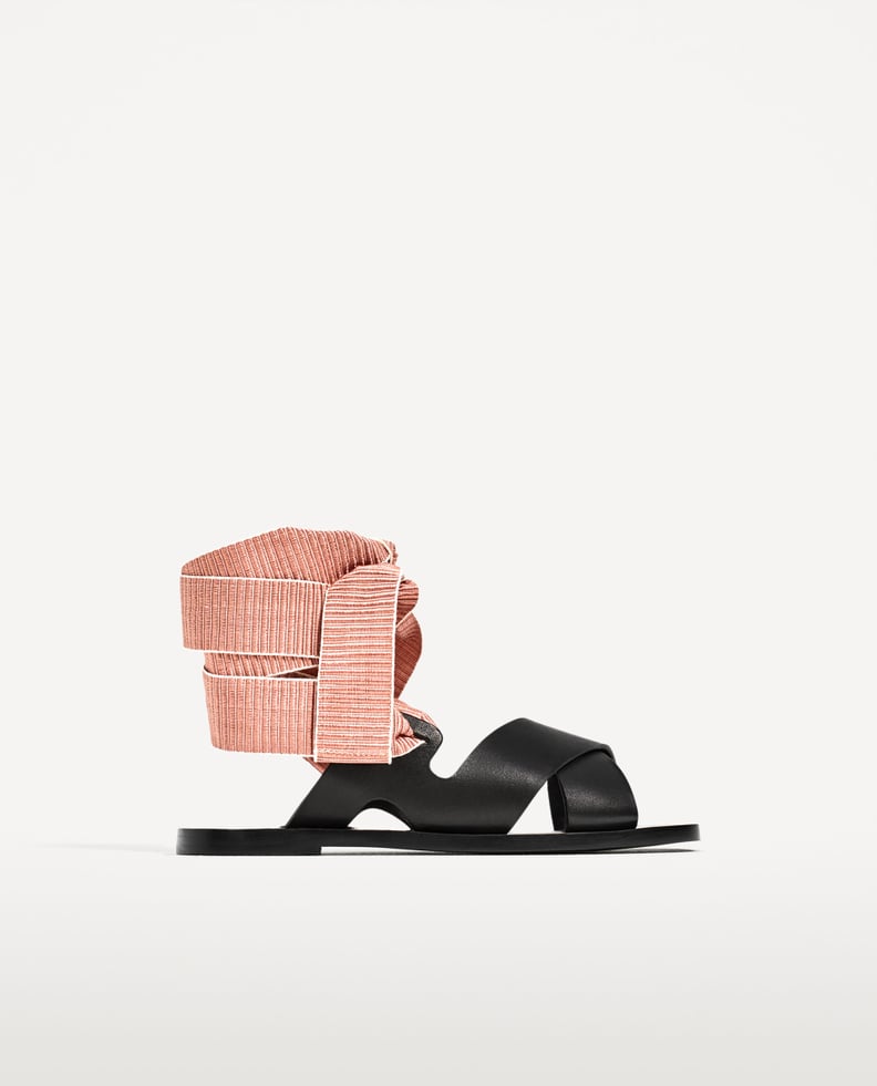 Leather Slides With Interchangeable Ribbons