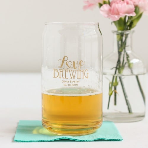 Personalized Wedding Can Glasses