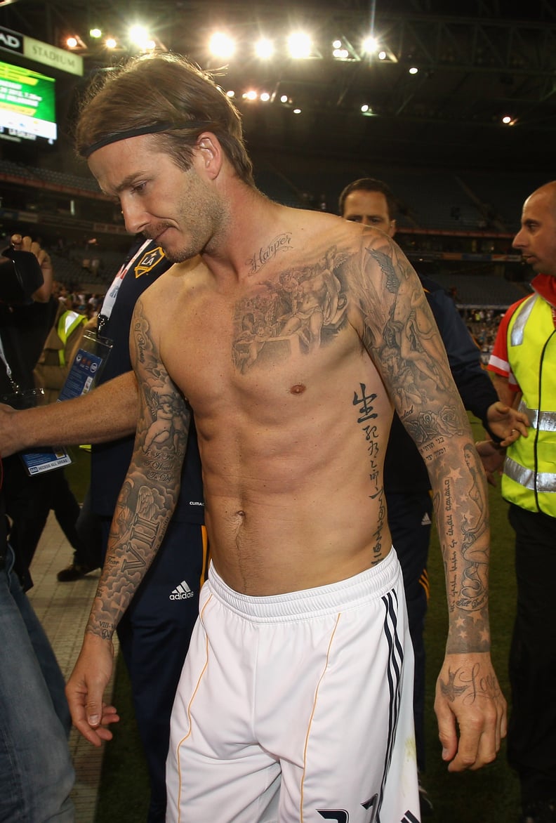 David Beckham's Left Arm Tattoos