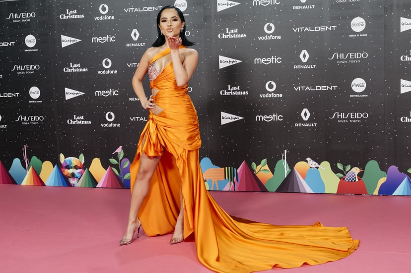 MADRID, SPAIN - NOVEMBER 08: American singer, songwriter and actres Becky G attends 'Los40 music awards 2019' photocall at Wizink Center on November 08, 2019 in Madrid, Spain. (Photo by Mariano Regidor/WireImage)