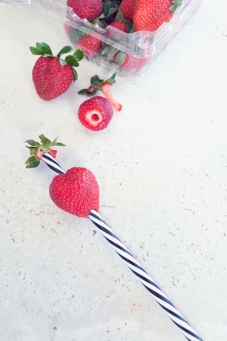 Use a straw to core strawberries.