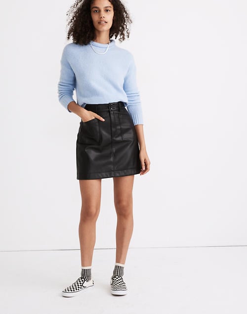 Vegan Leather A-Line Mini Skirt