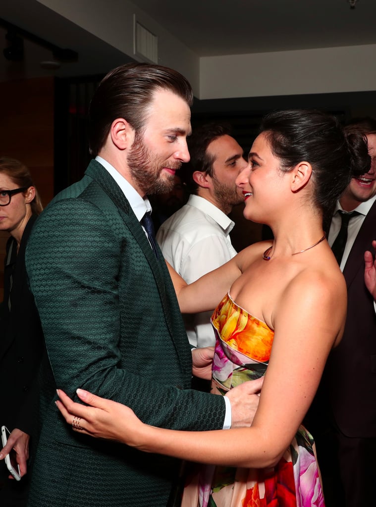 Chris Evans And Jenny Slate At La Ted Premiere 2017 Popsugar Celebrity